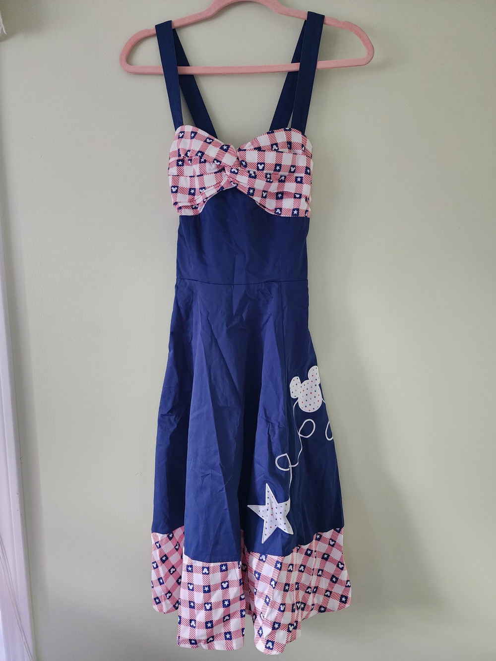 Disney Parks Red, White And Blue Check Fit-and-Flare Dress
